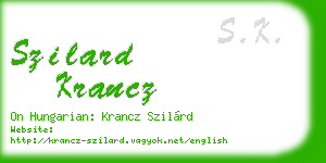 szilard krancz business card