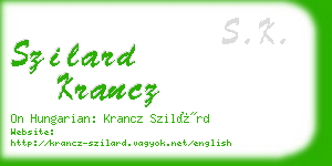 szilard krancz business card